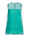 Pucci Emilio  Woman Top Emerald Green Size 14 Silk In Green