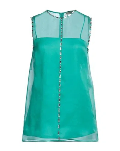 Emilio Pucci Woman Top Emerald Green Size 14 Silk