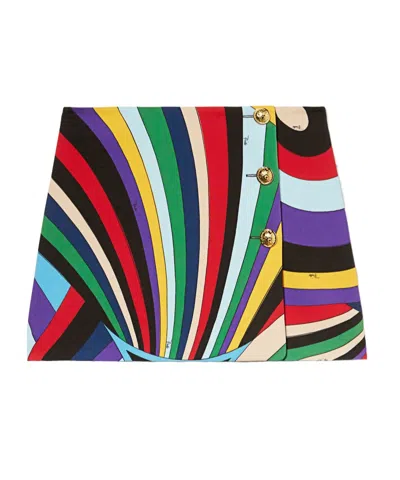 Emilio Pucci Rainbow Printed Mini Skirt In Multicolor