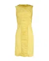Pucci Ruched Dress In Yellow Viscose And Silk Blend In Yellow