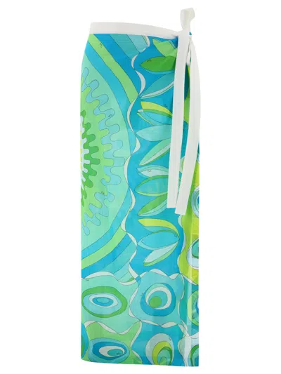 Emilio Pucci Sarong With Vivara Print Costumes In Green