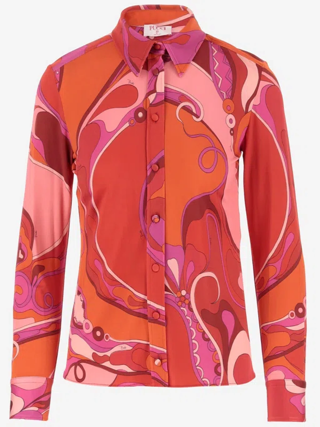 EMILIO PUCCI★長袖シャツ★Mサイズ Pucci Emilio Satin Jersey Shirt With Orchid Pattern | ModeSens