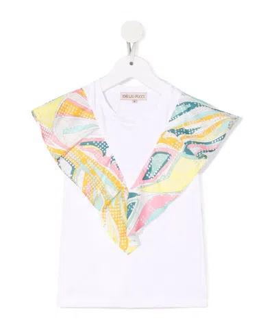 Emilio Pucci Scarf Ruffle T-shirt In White