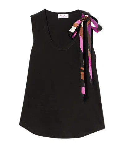 PUCCI SCOOP-NECK JERSEY TANK TOP