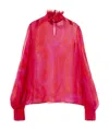 Pucci Semi-sheer Silk Chiffon Blouse In Red