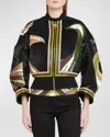 Pucci Sequined Bomber Jacket In Khakimuschio