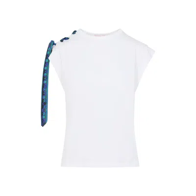 Emilio Pucci Short Sleeve T-shirt With Printed Drawstring In White