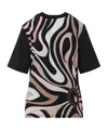 Pucci Marmo-print Crewneck T-shirt In Black