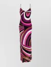 Pucci Silk Dress With Iride Print And V Neckline