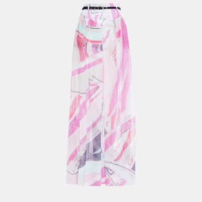 Pre-owned Emilio Pucci Silk Maxi Skirt 40 In Pink