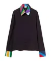 Pucci Abstract-print Trim Silk Shirt In Black