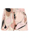 Emilio Pucci Silk Shorts With Abstract Pattern And Elastic Waistband