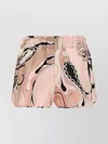 Emilio Pucci Silk Shorts With Abstract Pattern And Elastic Waistband