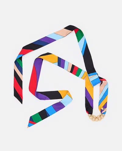 Emilio Pucci Silk Twill Bandeau Chain Bracelet In Multicolor