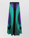 Emilio Pucci Silk Twill High Waist Wide Leg Trousers In Multi
