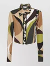 EMILIO PUCCI SILK TWILL LONG SLEEVE SHIRT WITH PRINTED DESIGN