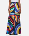 Emilio Pucci Silk Twill Trousers In Multicolor