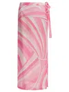 Pucci Wrap Design Skirts Tie Detail In Pink