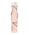 Pucci Sleeveless Maxi Dress Abstract Cut-outs In Pink