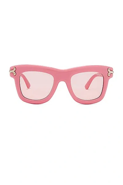 Emilio Pucci Square Sunglasses In Shiny Pink & Bordeaux