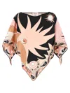 Pucci Abstract Boat Neckline Silk Loose Fit Top