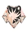 Pucci Abstract Boat Neckline Silk Loose Fit Top In Nude