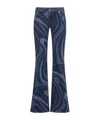 Pucci Modern Flared Denim Jeans With Swirling Pattern In Blue