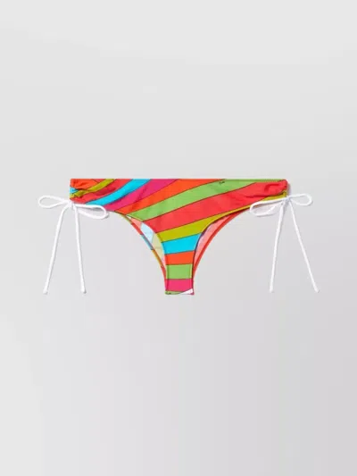 Emilio Pucci Striped Bodycon Low-rise Stretch Bikini Briefs In Multi