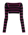Pucci Striped Sweater With Bare Back In Black
