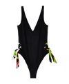 Pucci Stripes-print Swimsuit In Black