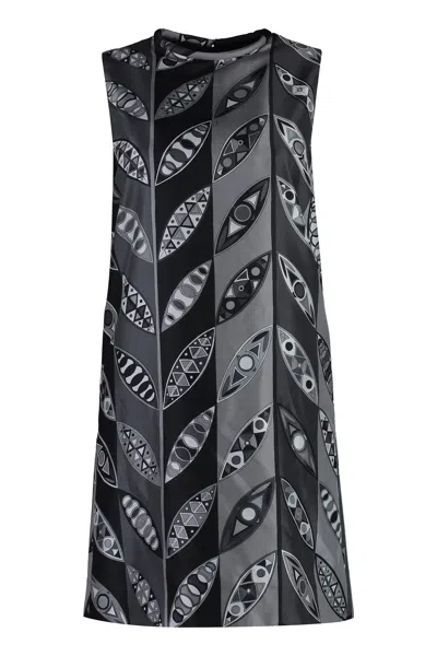 Emilio Pucci Stunning Multicolor Printed Silk Dress For Women