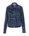 Pucci Swirl Print Denim Jacket In Blue