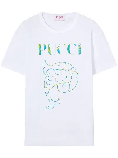 Emilio Pucci T-shirt Con Logo In White
