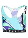 Pucci Multicolored Racerback Swimsuit With Elastic Branding In Multi