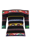 Pucci Off-the-shoulder Striped Jacquard-knit Top In Multicolour