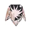 Pucci Abstract Boat Neckline Silk Loose Fit Top In Beige