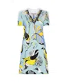 Pucci Tropical Fish Pattern V-collar Dress In Blue