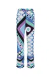 Emilio Pucci Printed Silk Pants With Roll-up Cuffs