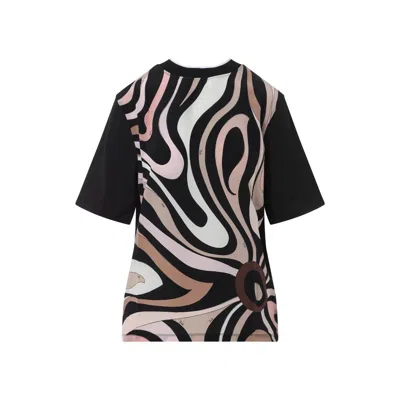 Emilio Pucci Marmo-print Short-sleeve T-shirt In Black