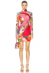 Pucci Turtleneck Mini Dress In Multicolor