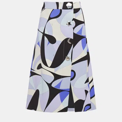 Pre-owned Emilio Pucci Viscose Knee Length Skirt 38 In Multicolor