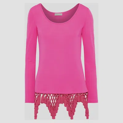 Pre-owned Emilio Pucci Viscose Long Sleeved Top 40 In Pink