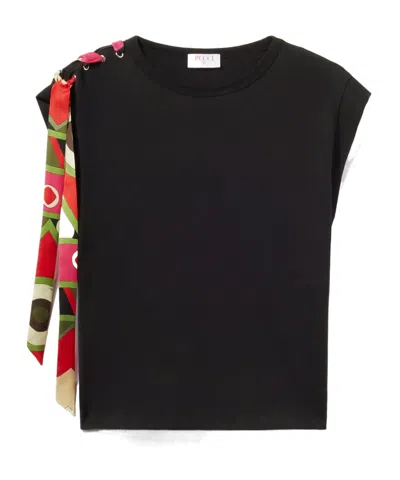 Pucci Vivara-print Cotton T-shirt In Black
