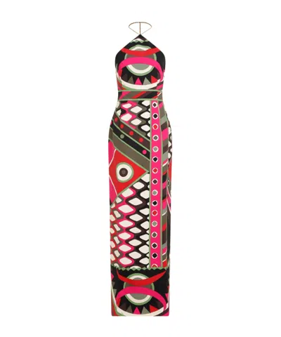 Emilio Pucci Vivara-print Maxi Dress In Multicolor