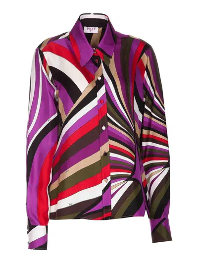 Emilio Pucci Vivara Print Shirt In Multicolour