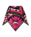 Pucci Abstract Boat Neckline Silk Loose Fit Top In Red
