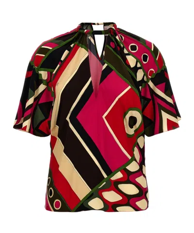 Emilio Pucci Vivara Printed Blouse In Multicolor