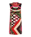 Pucci Abstract-print Silk Sleeveless Mini Shift Dress In Red