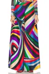 Pucci Iride Silk Twill Wide-leg Pants In Viola & Rosso