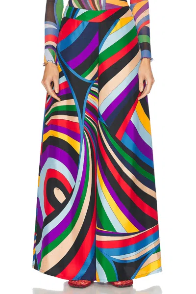 Emilio Pucci Wide Leg Trouser In Viola & Rosso